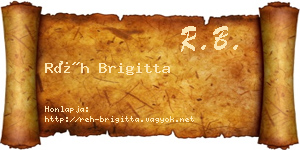 Réh Brigitta névjegykártya